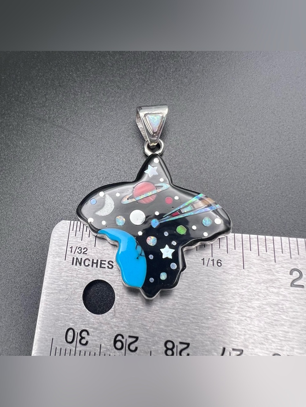 Sterling Silver Galaxy Micro Inlay Pendant - Eagle - Picture 3 of 5